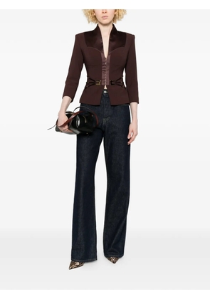 Elisabetta Franchi buckle-detail fitted jacket - Brown