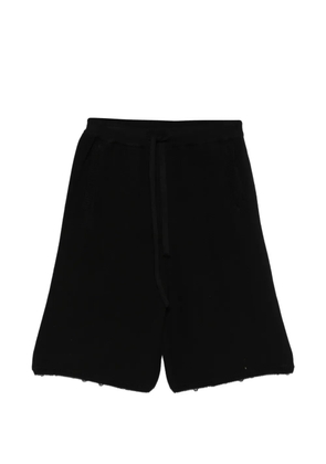 Laneus drawstring raw-edge shorts - Black