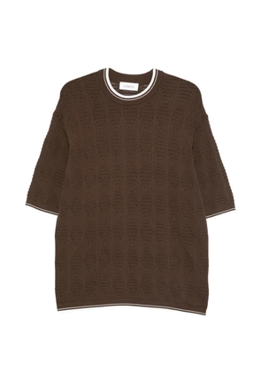 Laneus openwork T-shirt - Brown