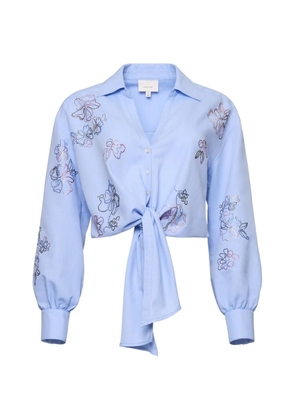 Cinq A Sept Marianna floral tie shirt - Blue