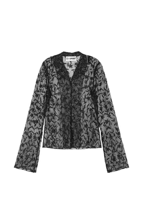 OpéraSPORT Flora lace V-neck shirt - Black