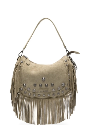 La Carrie fringe studded shoulder bag - Green