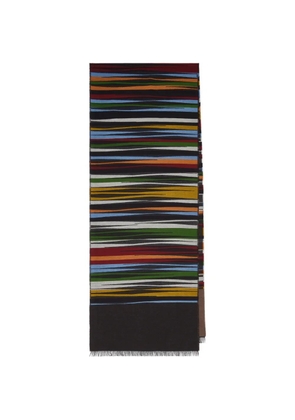 Paul Smith striped fringed scarf - Black