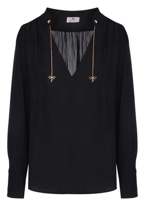 Elisabetta Franchi V-neck crepe blouse - Black