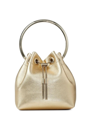 Jimmy Choo Bon Bon metallic-effect bucket bag - Gold