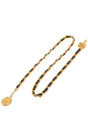 CHANEL Pre-Owned 20th Century Gold Plated Leather Woven 31 Rue Cambon Medallion Chain belt