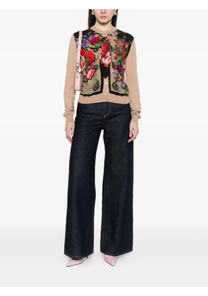 Moschino floral-print cardigan - Neutrals
