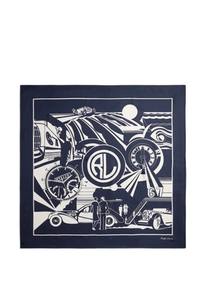 Ralph Lauren Purple Label graphic-print silk scarf - Blue