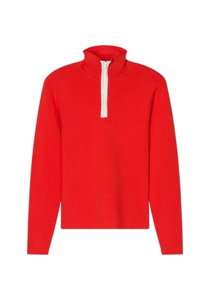 Closed half-zip long-sleeve sweater - Red