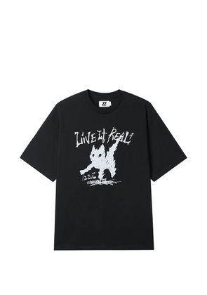 izzue graphic print T-shirt - Black