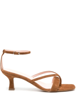 Anna F. 3269 70mm suede sandals - Brown