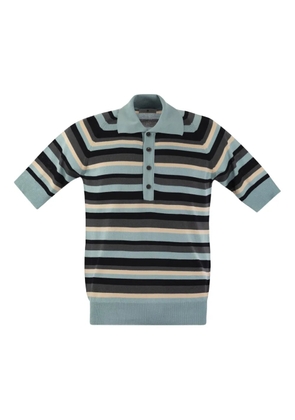 PT Torino striped short-sleeve polo shirt - Blue