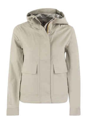K-Way hooded flap-pocket jacket - Neutrals