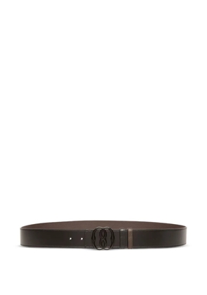 Bally emblem reversible leather belt - Black