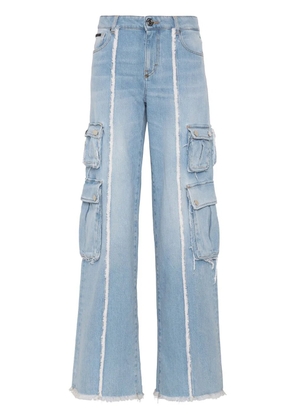Philipp Plein wide-leg cargo jeans - Blue