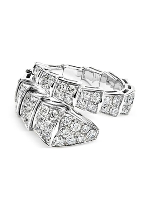 Bvlgari 18K white gold Serpenti Viper diamond ring