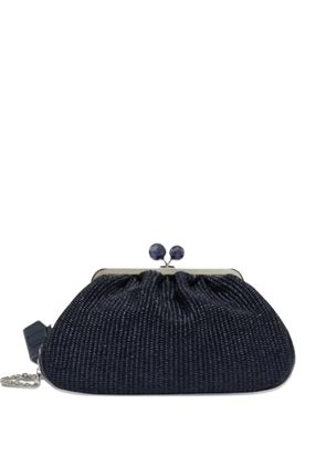 Weekend Max Mara medium Pasticcino bead-embellished woven clutch bag - Blue