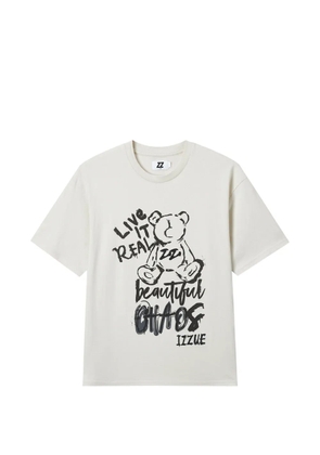 izzue graphic print T-shirt - Neutrals