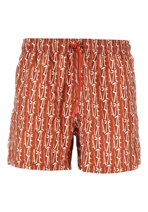 Ea7 Emporio Armani EA7 logo-print swim shorts - Orange