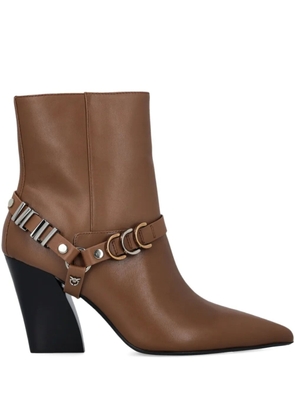 PINKO 85mm leather boots - Brown