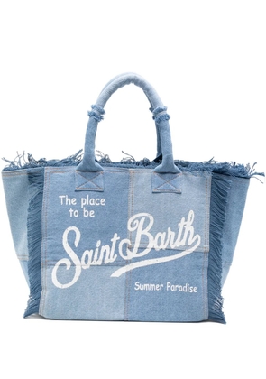 MC2 Saint Barth fringed denim tote bag - Blue