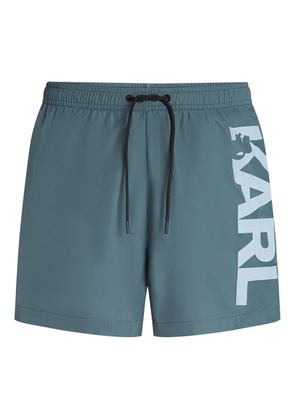 Karl Lagerfeld logo-print swim shorts - Blue