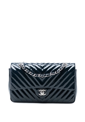 CHANEL Pre-Owned 2015-2016 Medium Classic Chevron Patent Double Flap shoulder bag - Blue
