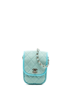 CHANEL Pre-Owned 2021 Mini CC Quilted Denim crossbody bag - Blue