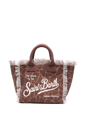 MC2 Saint Barth fringed giraffe-print tote bag - Brown