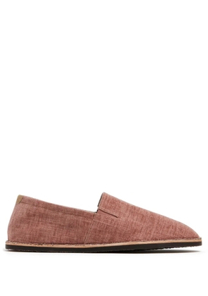 Brunello Cucinelli round-toe canvas loafers - Red