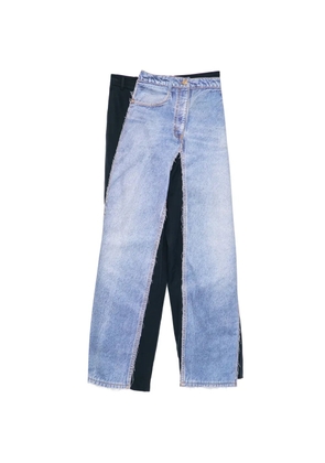pushBUTTON denim-patch trousers - Blue