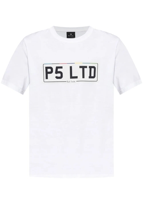 PS Paul Smith Number Plate-print cotton T-shirt - White