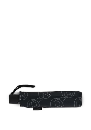 Karl Lagerfeld logo-print compact umbrella - Black