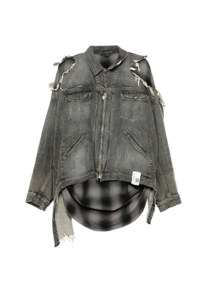 Maison MIHARA YASUHIRO distressed collared jacket - Grey