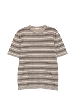 Agnona striped knitted T-shirt - Brown