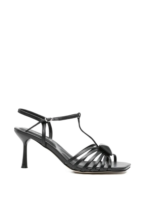 APEPAZZA Aster t-strap leather sandals - Black