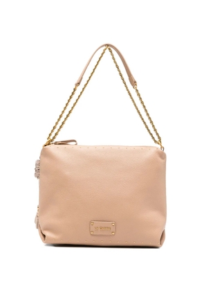 La Carrie studs-embellished shoulder bag - Neutrals