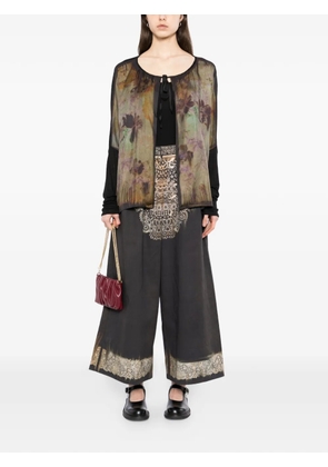 IA LONDON floral print trousers - Black