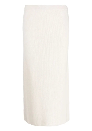 Antonelli Gela Holiday fine-ribbed skirt - Neutrals