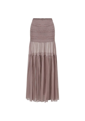 OUDE WAAG shirred tiered maxi skirt - Pink