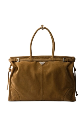 Prada Bonnie suede tote bag - Brown