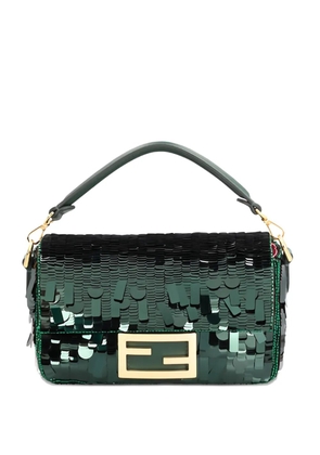 FENDI mini Baguette sequin tote bag - Green