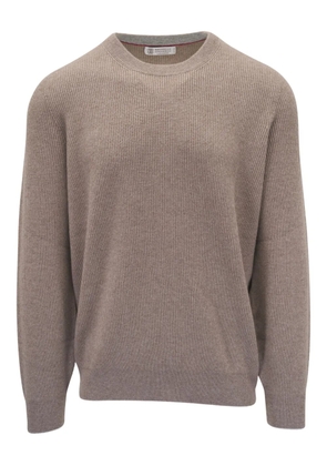 Brunello Cucinelli ribbed-knit cashmere sweater - Brown