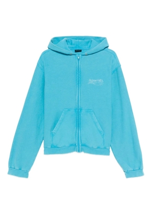 Balenciaga logo-detail cotton hoodie - Blue
