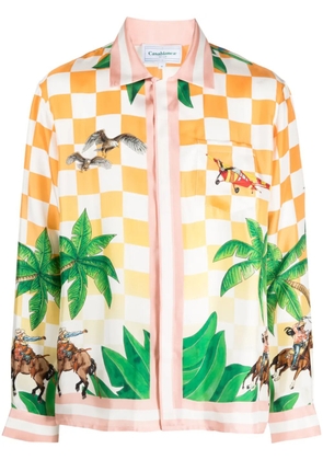 Casablanca Tennis Club silk shirt - Orange