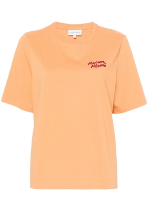 Maison Kitsuné embroidered-logo cotton T-shirt - Orange