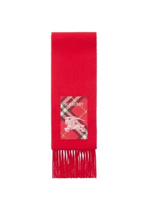 Burberry Check label cashmere scarf - Red