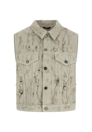 Haikure Ryder distressed denim gilet - Grey