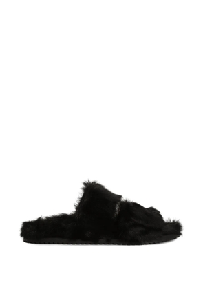 Dolce & Gabbana DG casual fur sandals - Black