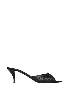 Saint Laurent twisted logo-detail sandals - Black